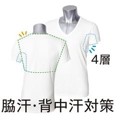 脇汗対策・背中汗対策!4層パット付メンズインナー(吸汗速乾)