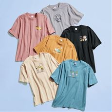 【男女兼用】綿100%プリント半袖Tシャツ(SNOOPY)