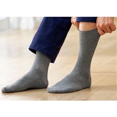 同色2足組 男の履き口ゆったりソックス/抗菌防臭 日本製