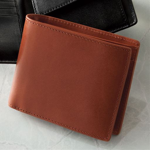 栃木レザー二つ折り財布(グレヴィオ)