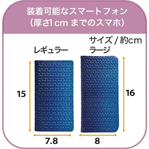 装着可能なスマートフォン(厚さ1cmまでのスマホ)