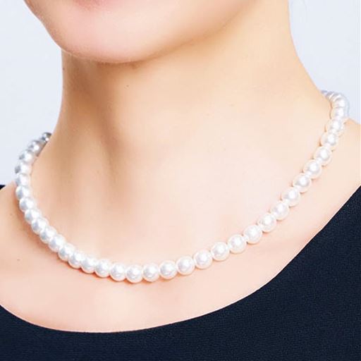 ファスナーらくらくパール調ネックレス