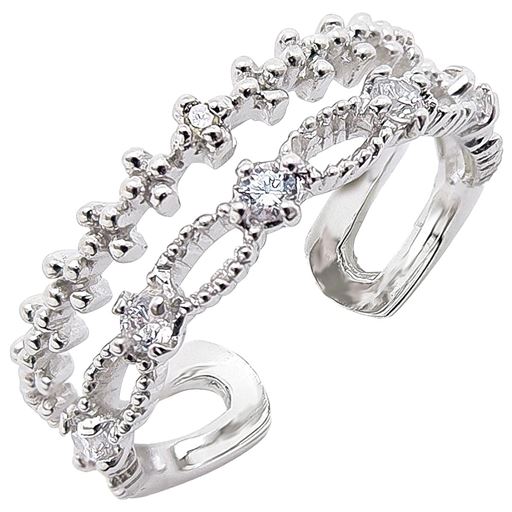 ダイヤモンド2連風フリーサイズリング