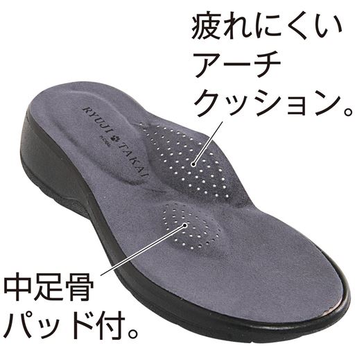 疲れにくく歩きやすい!<br>足裏を適度に支える中敷き構造