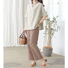 ストライプドルマンブラウス