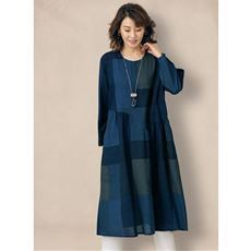 ブロック柄ワンピース