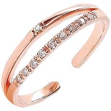 ダイヤモンド2連デザインフリーサイズリング