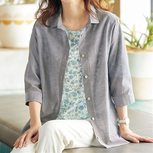 綿シルクブラウスジャケット