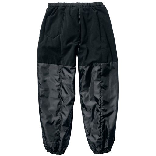 肌側フリース付き 前身頃と背中、腰まわりの肌側はフリース素材で、冷えやすい部分も暖か。袖部分と太ももから下はすべりのよい裏地付き。