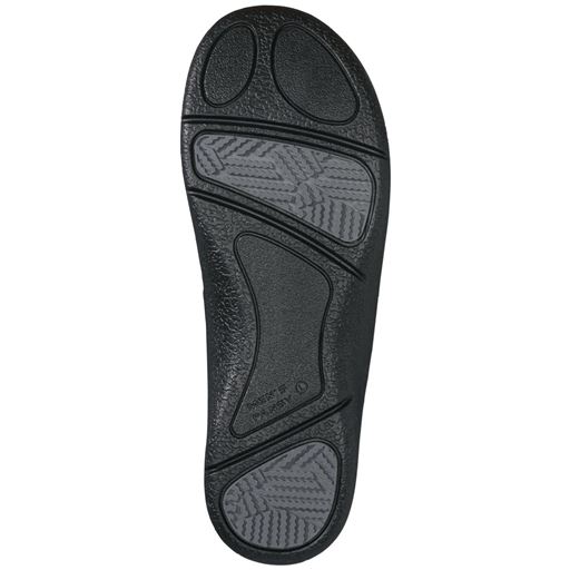 安定感のある歩き心地のため前後2カ所に、グリップ力に優れた素材を取り付けたソール。