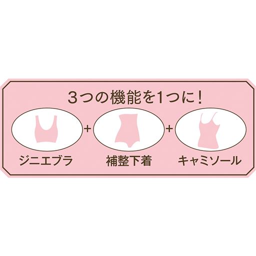 ジニエブラ、補整下着、キャミソールの3つの機能を1つに!<br>※イメージ