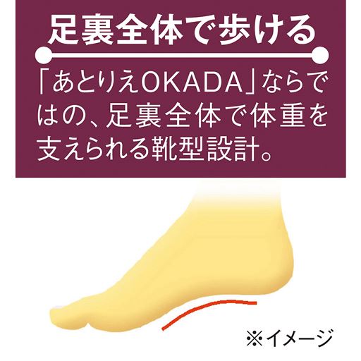 足裏全体で歩ける