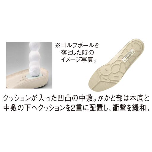 こだわりPOINT<br>足裏への衝撃を緩和