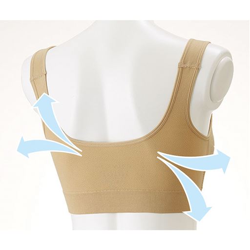 通気性が※約2.9倍アップ<br>従来品より※約2.9倍通気性がアップ。全体的にムレにくい生地で長時間の着用がより快適に。<br>※背面部分<br>※メーカー従来品比<br>※イメージ