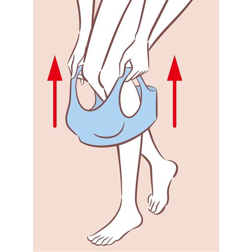 つけ方は簡単下からはいて持ち上げるだけ<br>※イメージ