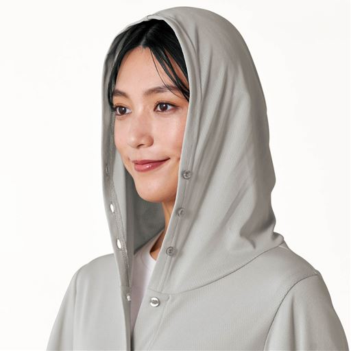 意外と忘れがちなうなじもカバーフードをかぶれば、気になる顔まわりやうなじの日焼けを防止