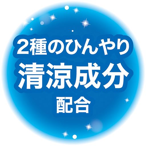 2種のひんやり清涼成分配合(※2)<br>※2 メントキシプロパンジオール、メントール(清涼成分)<br>※清涼感の感じ方には個人差があります。