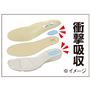 かかとの衝撃を緩和! <br>本底と中敷の下にクッションを2層に配置。かかとへの衝撃を緩和し、長時間歩いてもラク。