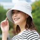 風に負けないツバ広ＵＶチューリップ帽子