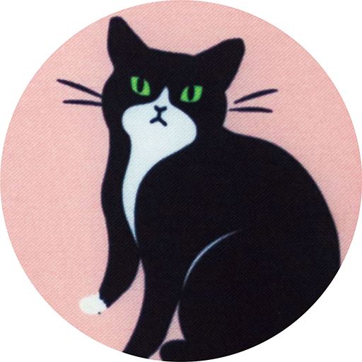 B(ネコ×桜) 生地拡大