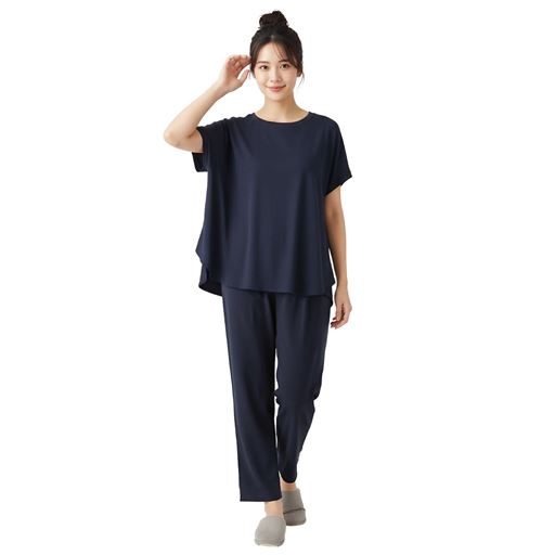 着用カラー:ネイビー(トップス)<br>着用例(パンツ:PX-600)