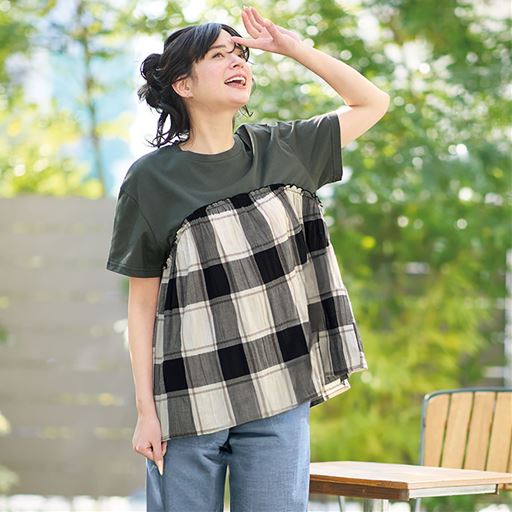 ブラック系<br>(Tシャツ部分:チャコールグレー)