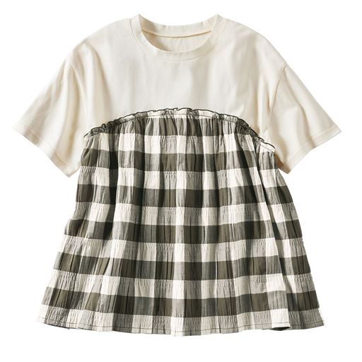 カーキ系<br>(Tシャツ部分:アイボリー)