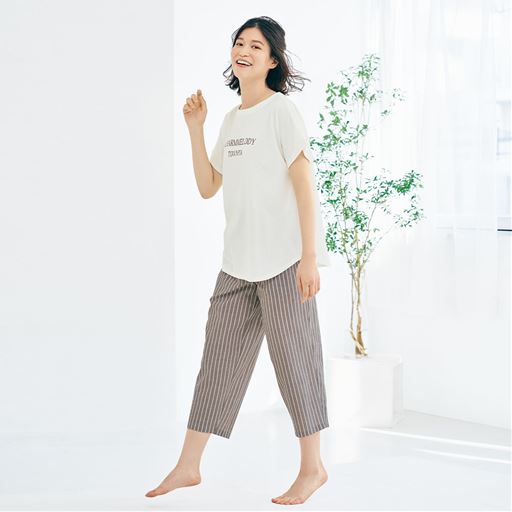 ソフトブラウン(アイボリーのストライプ柄)<br>※Tシャツ:NH-1141