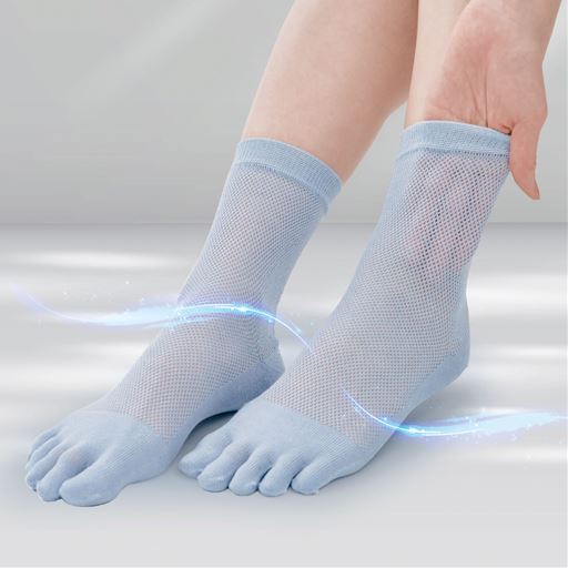 メッシュの靴下から、ご要望にお応えして5本指タイプ登場!(色違い5足組)