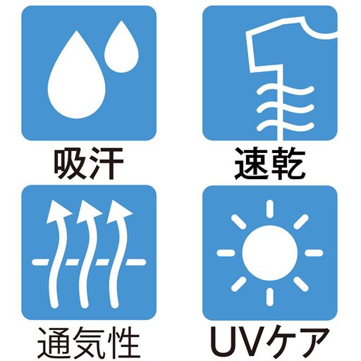 吸汗・速乾・通気性・UVケア