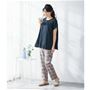 チェック(ベージュ×ネイビー)着用例<br>※トップス:NH-1195