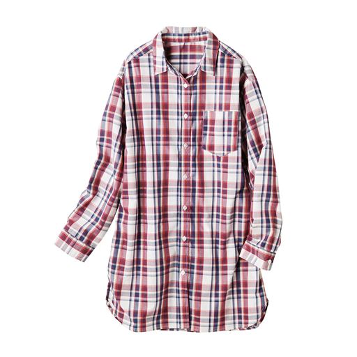 レッド系 程よくゆったりシルエット。腰回りをカバーするチュニック丈。