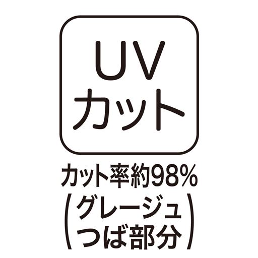 UVカット カット率約98%(グレージュつば部分)