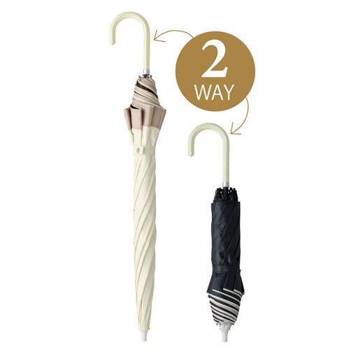 傘を伸ばしたままでも折りたたんでも収納OK