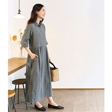 ラクロンダブルガーゼワンピース(洗濯機OK・シワになりにくい)