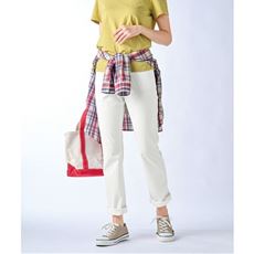 夏のニットデニムストレートパンツ(スマートニットジーンズ)(人気商品・タテヨコストレッチ・吸汗速乾・UVカット・洗濯機OK)