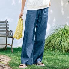 裏メッシュワイドイージーパンツ(軽量・ヨコストレッチ・UVカット・接触冷感・吸汗速乾・洗濯機OK)