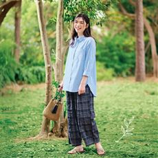 チェック柄タックバルーンパンツ(moz)