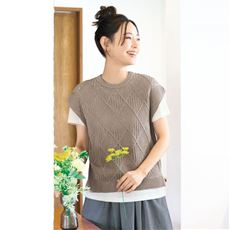 綿100%ダイヤ柄ベスト