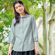 ちび衿7分袖シャツ(moz)