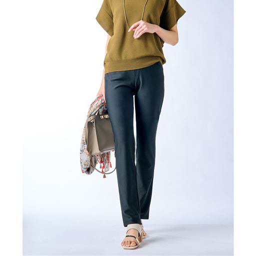 サマーハイテンションストレートパンツ(全方向ストレッチ・吸汗速乾・UVカット・美脚パンツ・生地日本製・洗濯機OK)