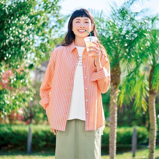 UVケア綿混レギュラーシャツ(UVカット・洗濯機OK・洗濯後シワになりにくい)