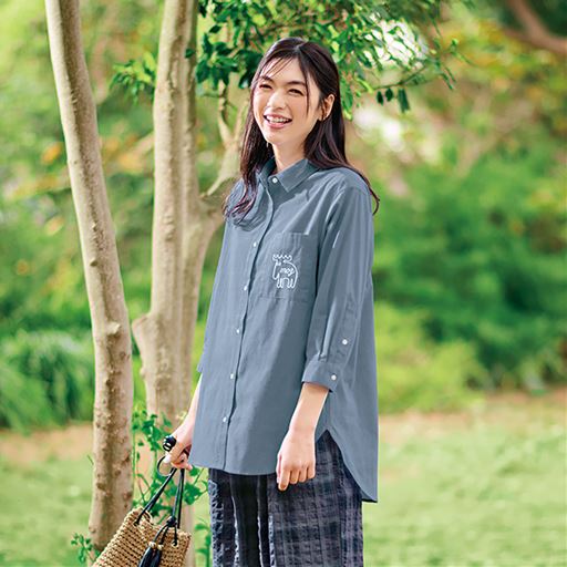 エルク刺しゅうダンガリーシャツ(moz)