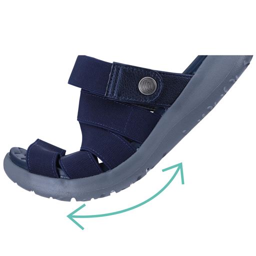 足の動き合わせて柔軟に曲がり長時間履いても快適<br>※今回、ネイビーの販売はございません。