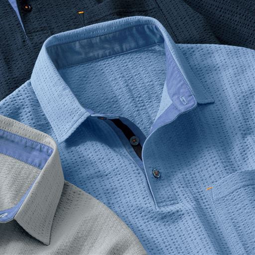 サックス ボタン留めの糸も配色でさりげなく個性的に