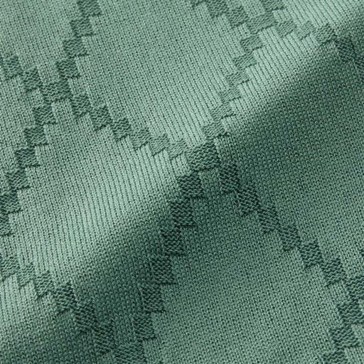 生地アップ スモークグリーン 麻のような風合いあるニット