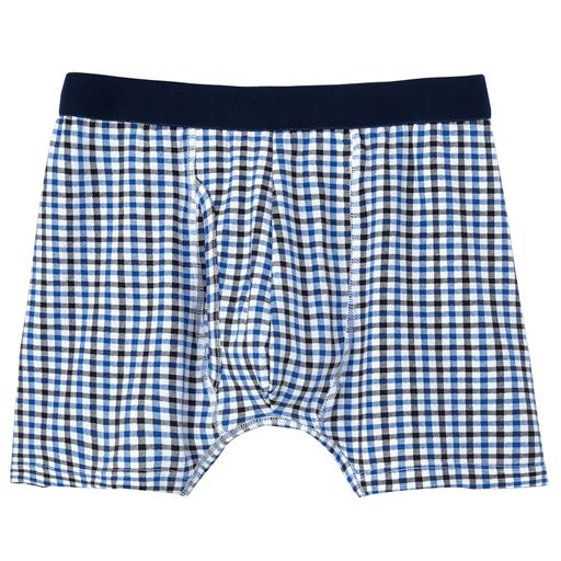 D(色・柄違い3枚組)<br>ライトブルー系 (チェック柄)