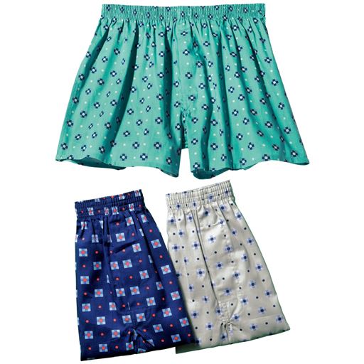 カラー:O(色・柄違い3枚組)グリーン系×ネイビー系×グレー系