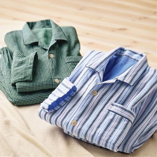 左からA(グリーン系チェック)<br>、C(ストライプ)