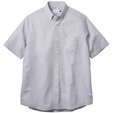 綿100%ライトオックスフォードシャツ(半袖)ボタンダウン仕様